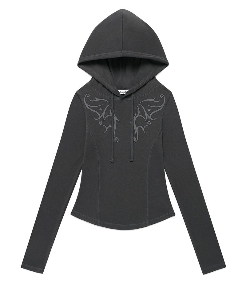 cavish（カビシ）の「W SLIM LINE HOODIE CHARCOAL(CV2FSFM401A)（Tops）」