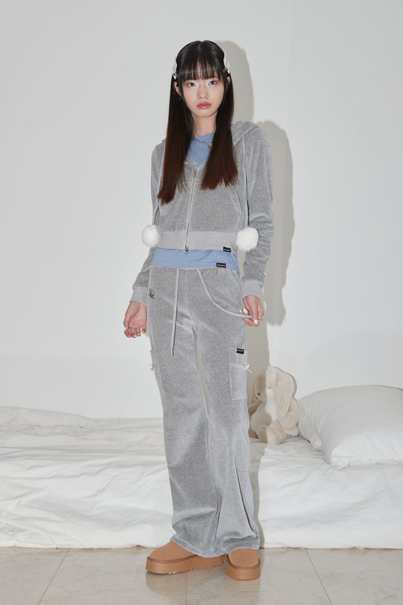 VELVET BING BONG TRAINING HOODY (MELANGE GRAY)
