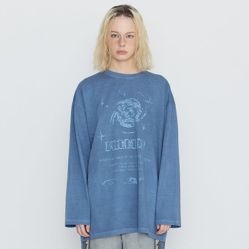 Sserpe（セルぺ）の「Into The Galaxy Pigment Long Sleeve T Light Blue（Tops）」