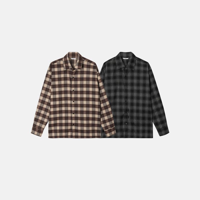 [premium] jack check overfit shirts