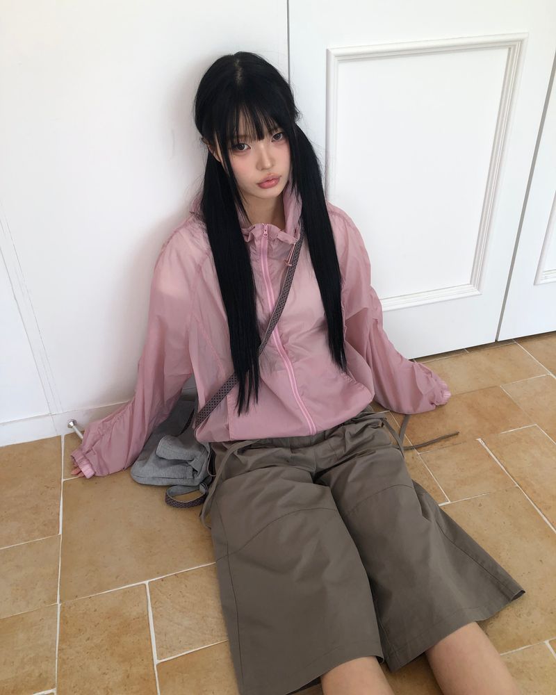Timel Sheer Windbreaker Zip-Up