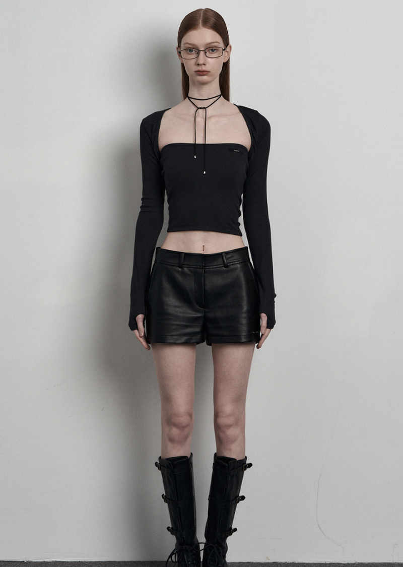 mnem（ムネム）の「[mnem] pure bolero cardigan (charcoal)（Tops）」