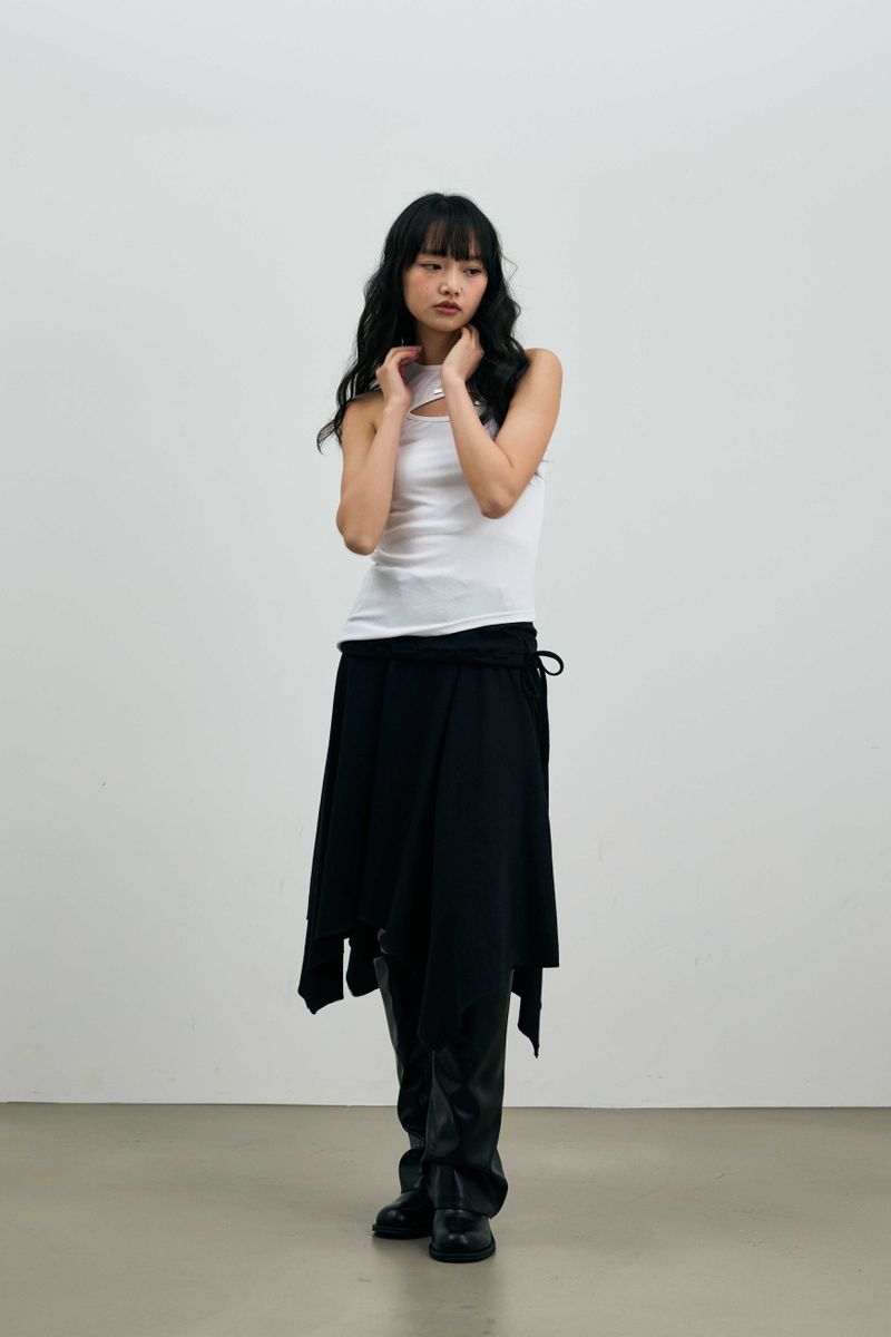 SILENT MIRAGE SWEAT SKIRT / BLACK