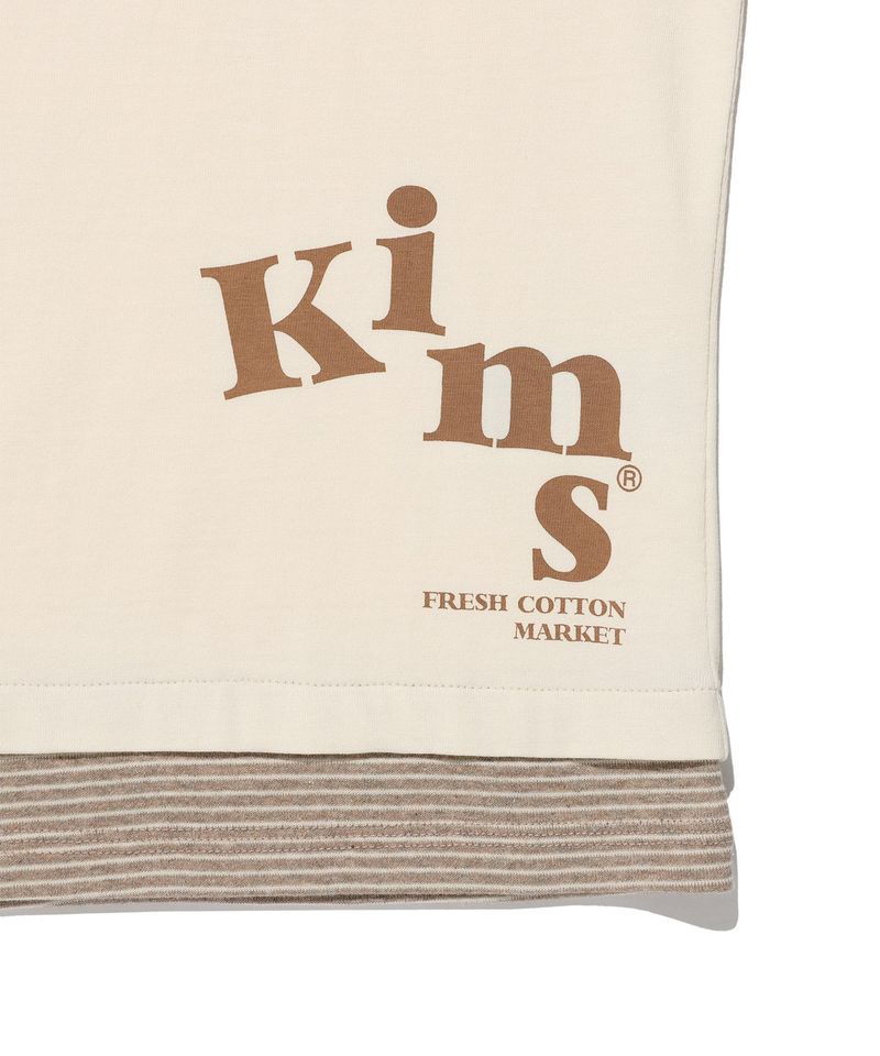 Muse Stripe Layered Tee Cream (KIB6MFT520A)