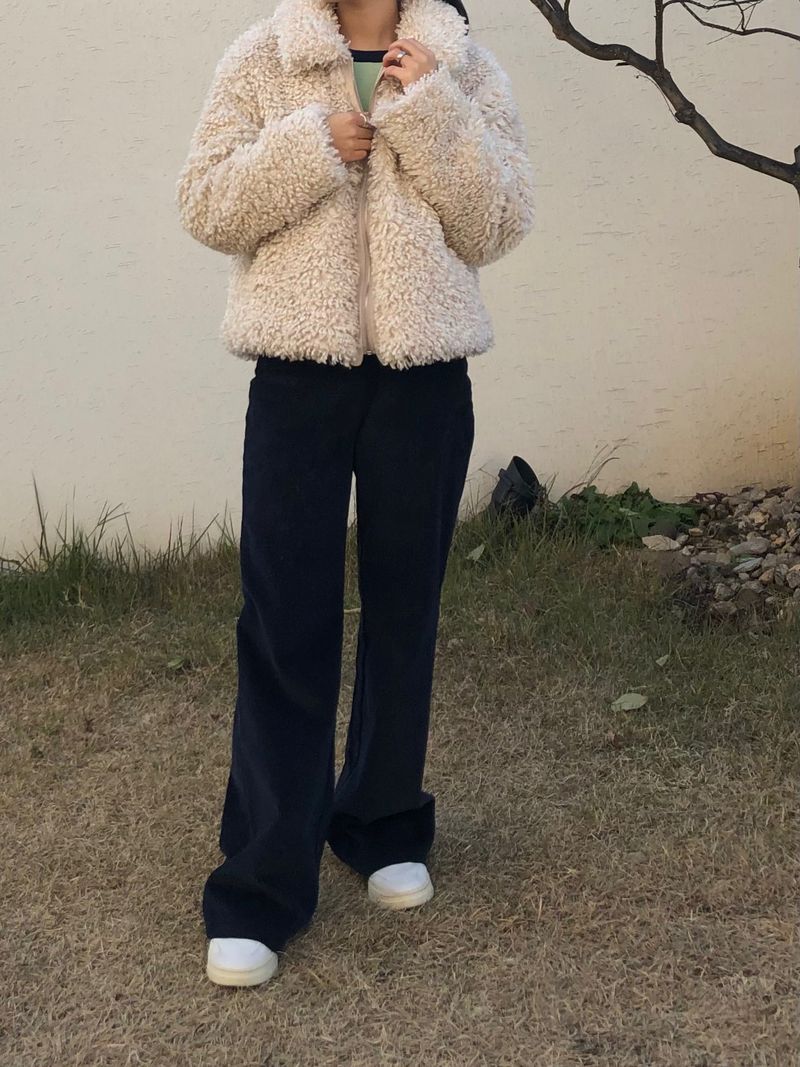Wild fur collar jacket