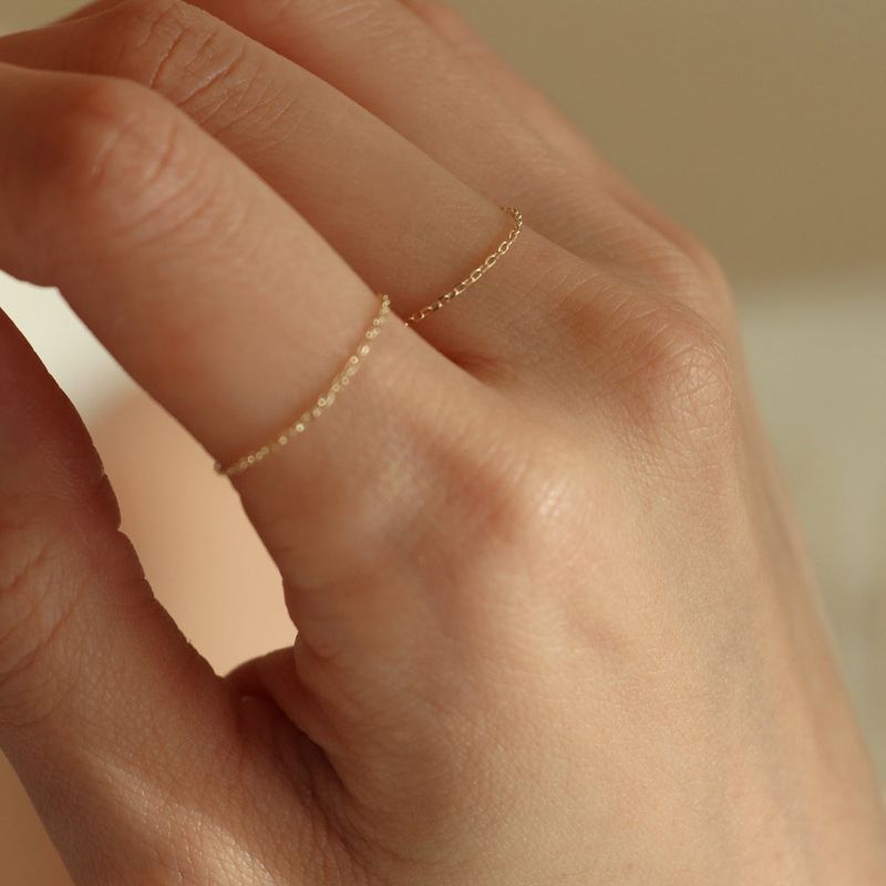 14K gold basic chain ring