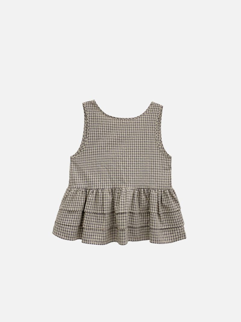 Mori Check Frill 2-Way Blouse (2c)