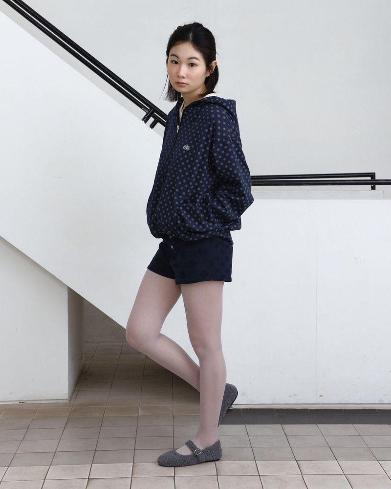 Dot Drift Zip-Up Hoodie