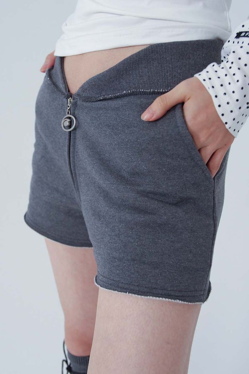 LOGO 2WAY SHORT PANTS_CHACOAL (fleece.ver)
