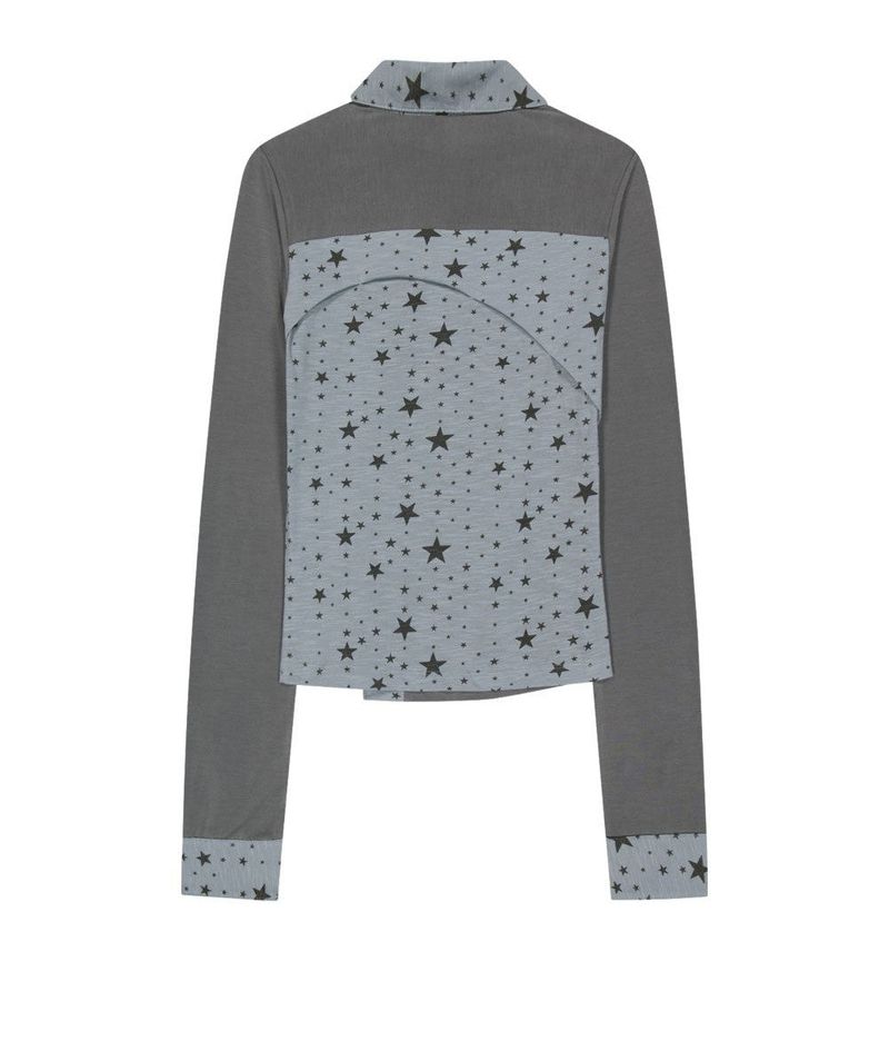 Starcut Jersey Collar Tee / Mint Grey
