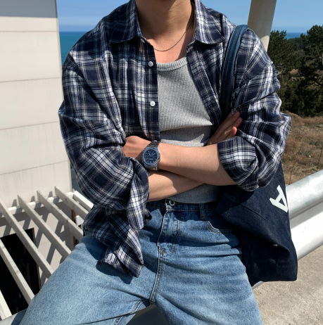 Kuiper Overfit Simple Pocket Check Shirt