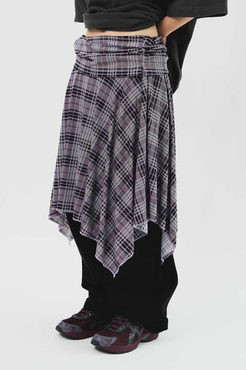 (W) Hippie Checked Skirt