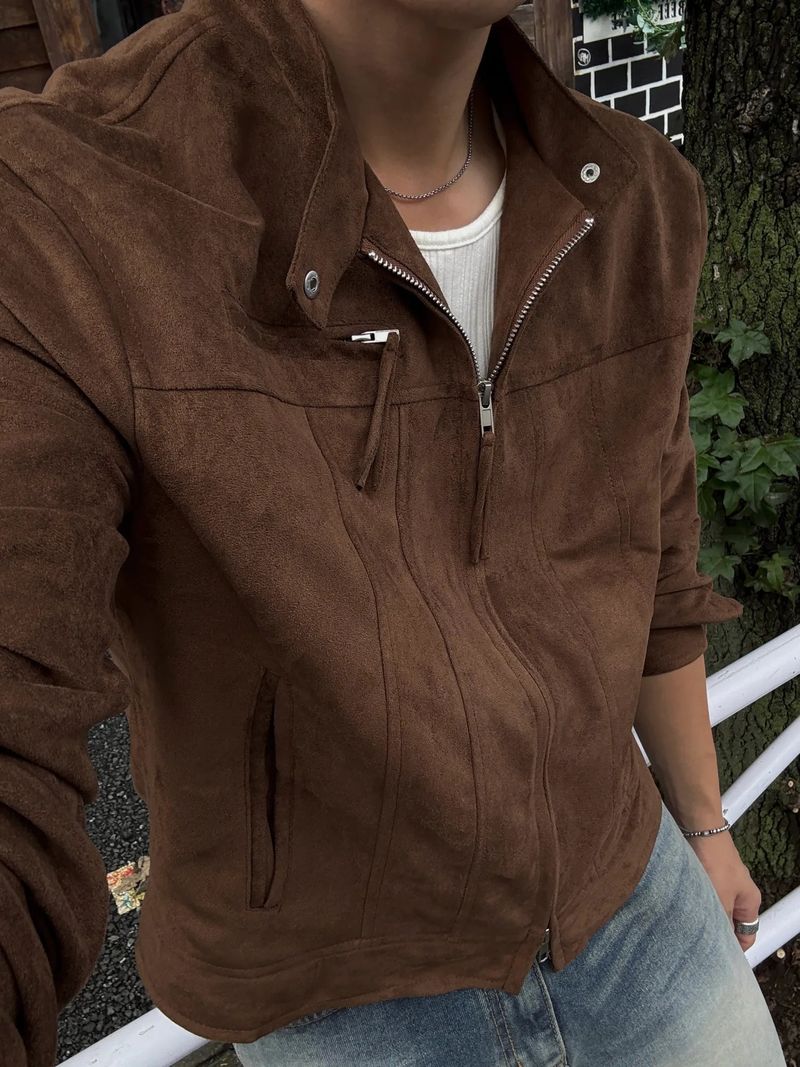 Dip biker suede crop jacket
