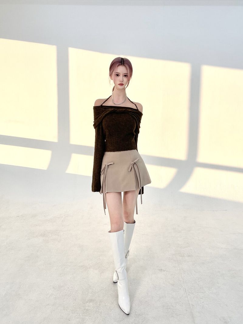 Candy twist off knit (2color)