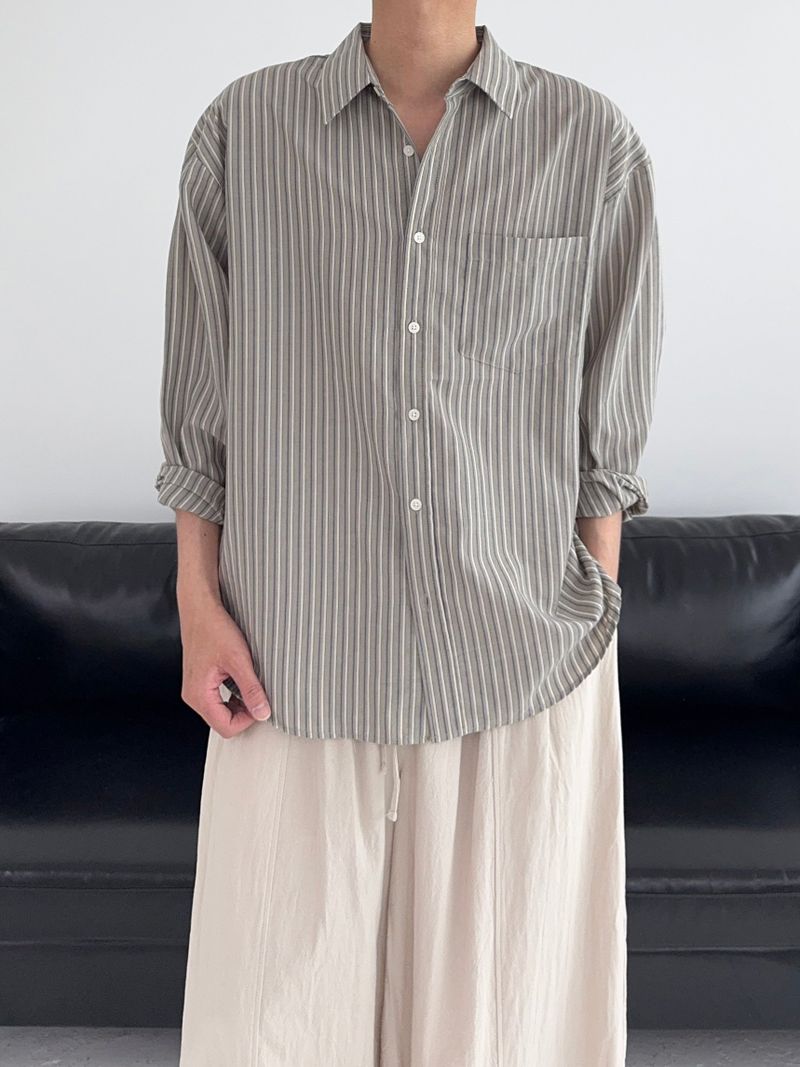 SY Relaxed Fit Seersucker Stripe Shirt (4C)