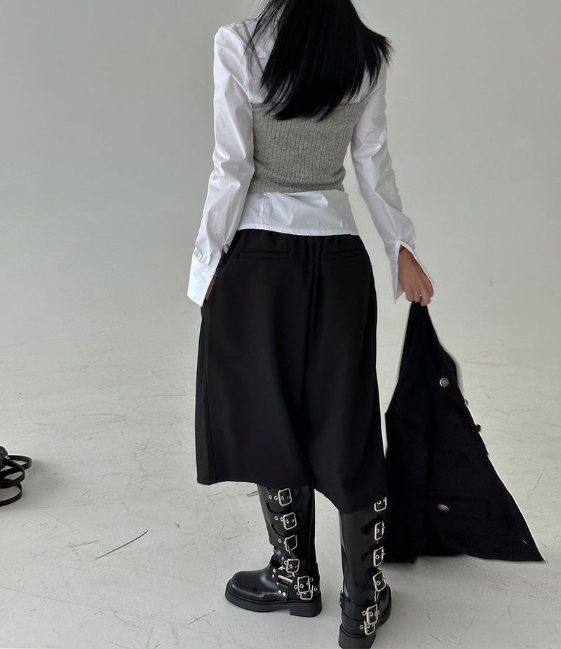 Bermuda Pintuck Slacks Shorts