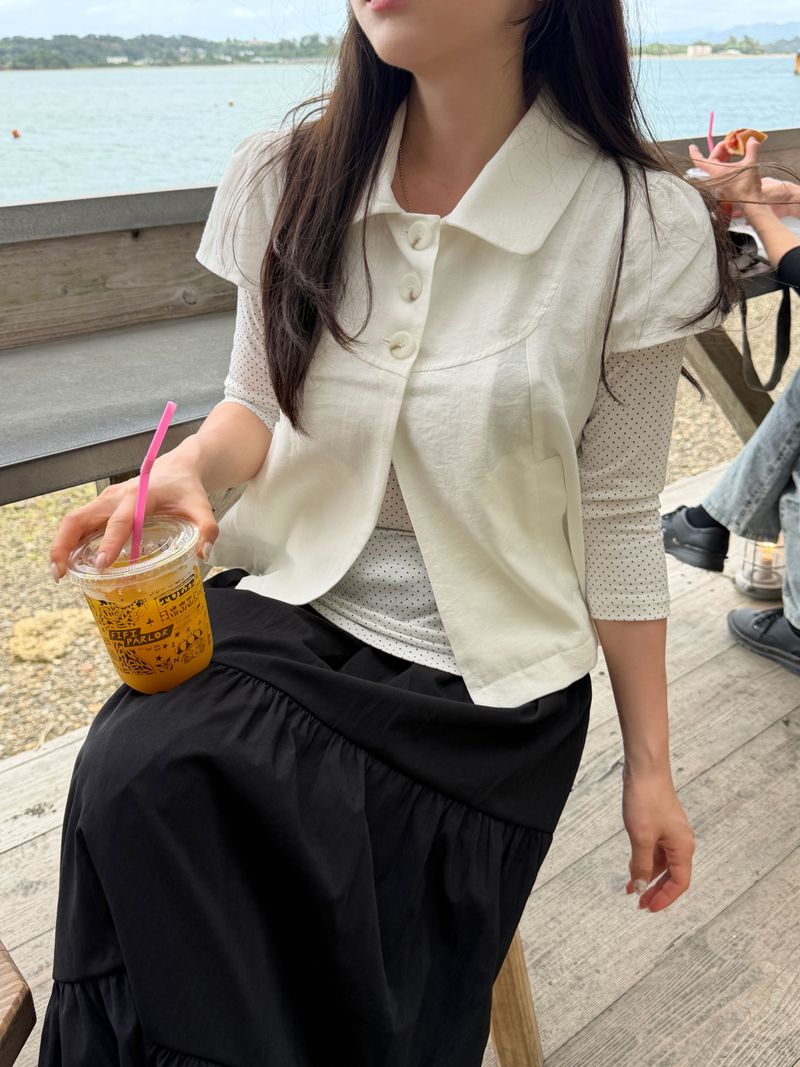 [Cozy☕️] Swan Collar Short Jacket