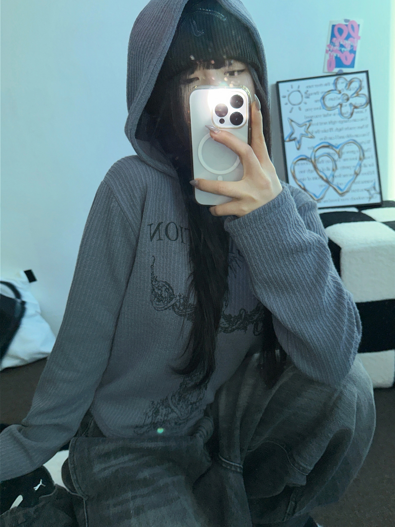 CCORTTI(コルッティ)の「LETTERING TATTOO HOODIE LONG SLEEVE T SHIRT 🧸🖤🩶3COLOR(Tops)」