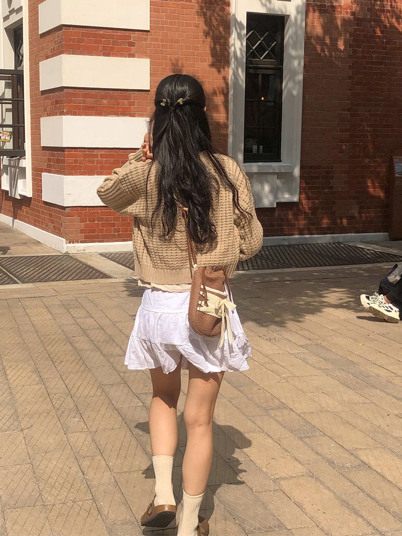 Mini sneaker ribbon bag_moche brown (dumble)