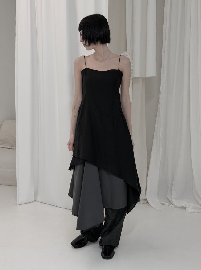 mnem（ムネム）の「Celer Layered Unbalanced Chiffon One Piece（Dresses）」