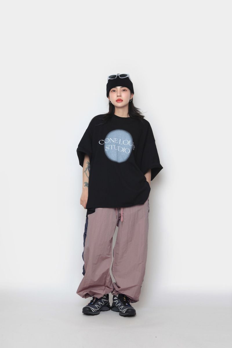 Spray  Embroidery Short Sleeve T