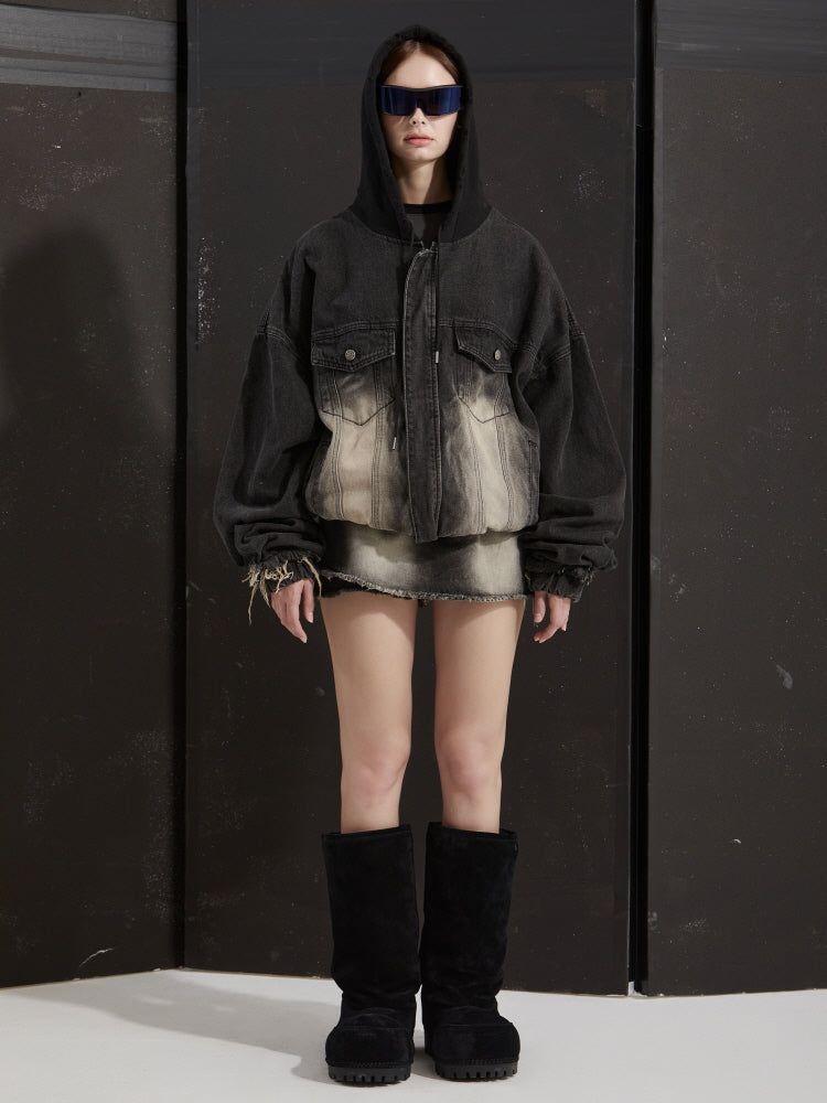 GATELESS（ゲートレス）の「COVER DENIM SKIRT -BLACK（Skirts）」