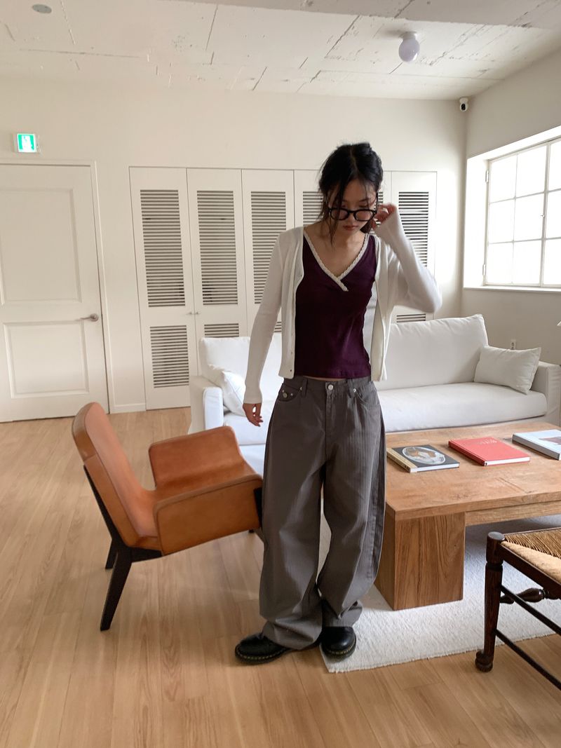 TWILL BACK POCKET STUD PANTS (3C)