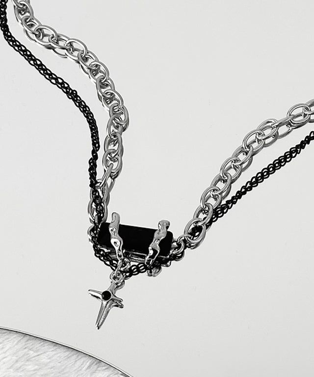 Adamdree(アダムドリー)の「Black Mood Square Chain Necklace(Accessories)」