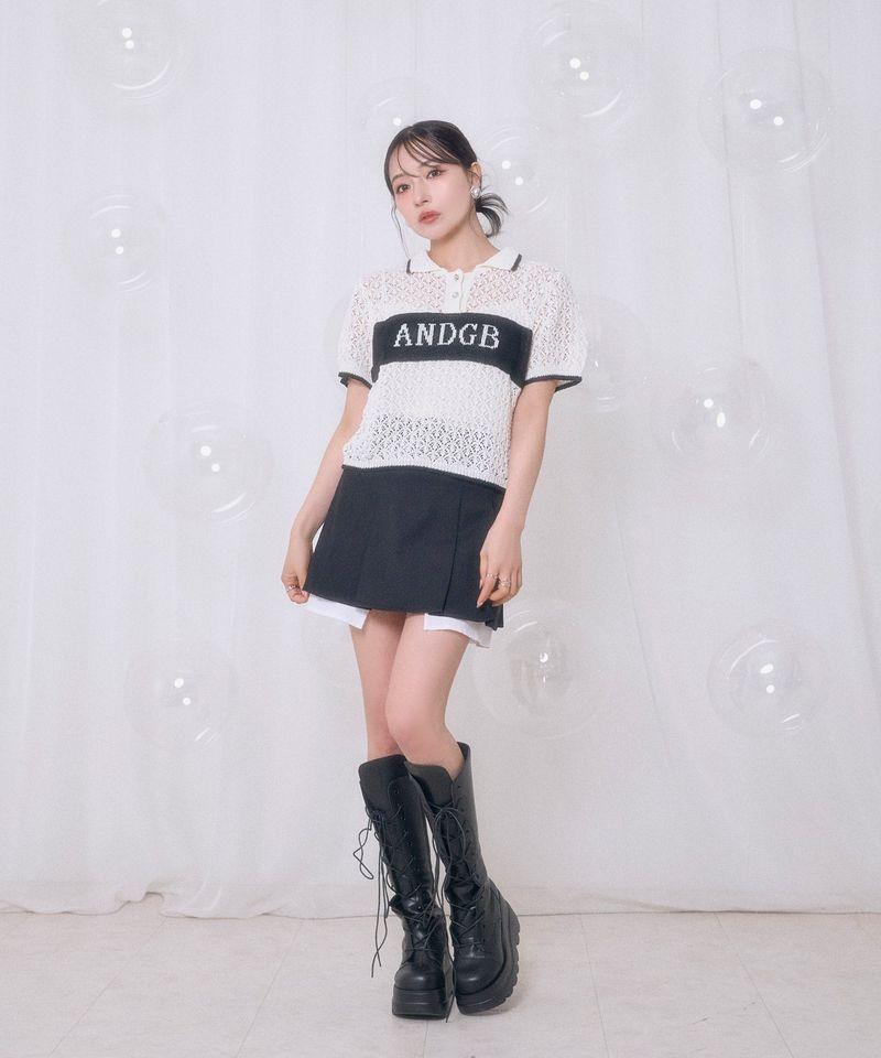 透かし編みポロニット