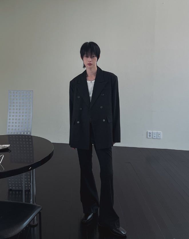 2PLAN（ツープラン）の「Lips Stripe Double Blazer Pants Set（Setup）」