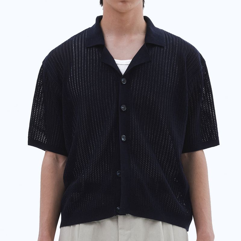 TRIP LE SENS（トリプルセンス）の「Washable Cruise Mesh Cardigan Knit_Navy  （）」