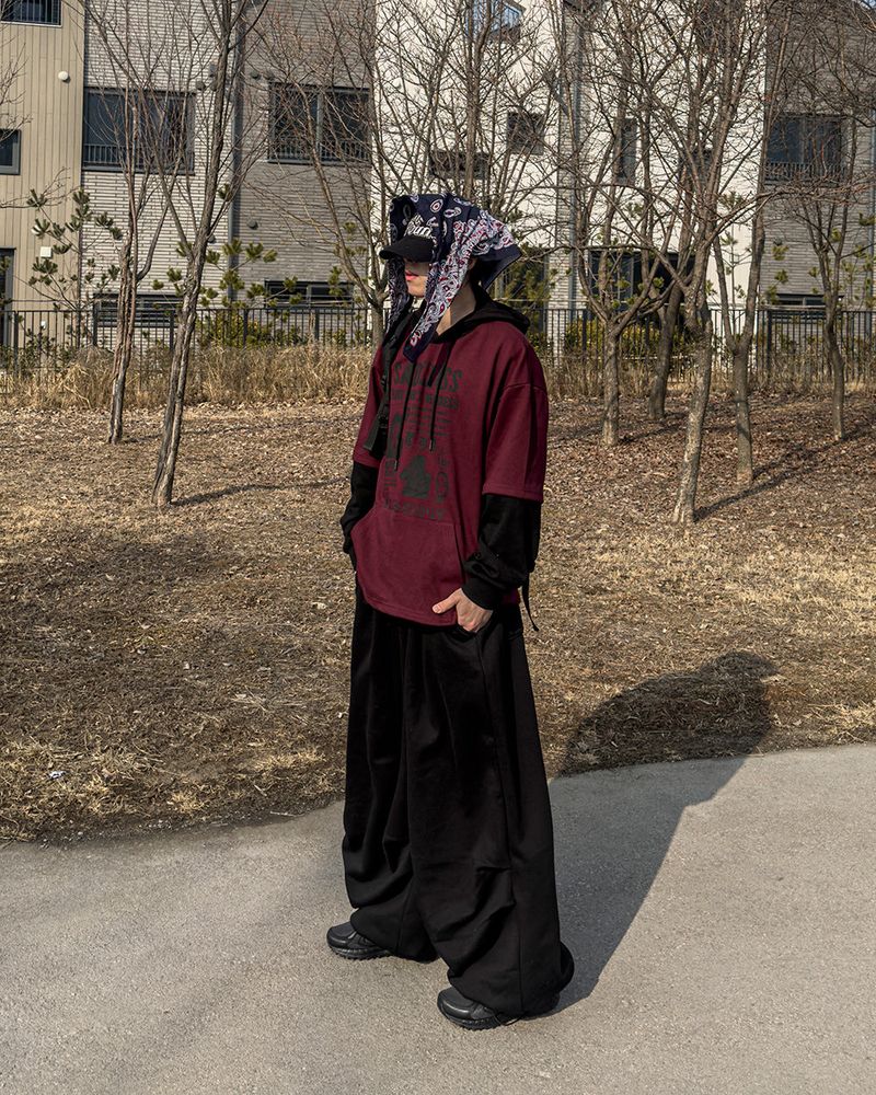 Sad Layered Oversized Hoodie