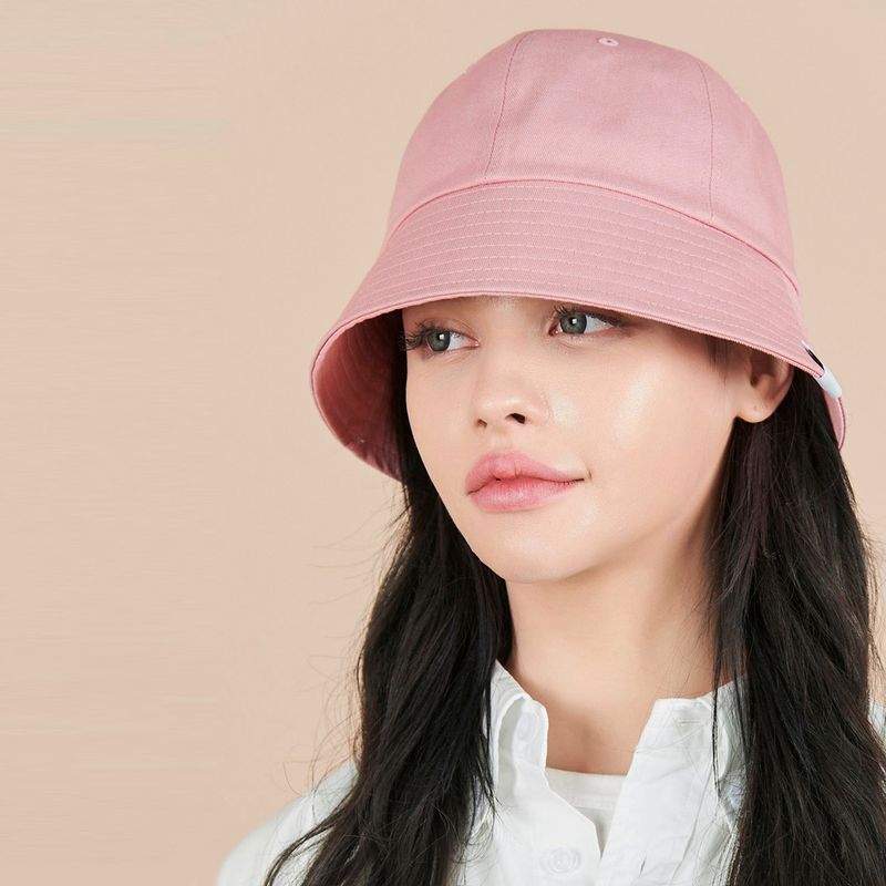 Monogram Label Round Bucket Hat Pink