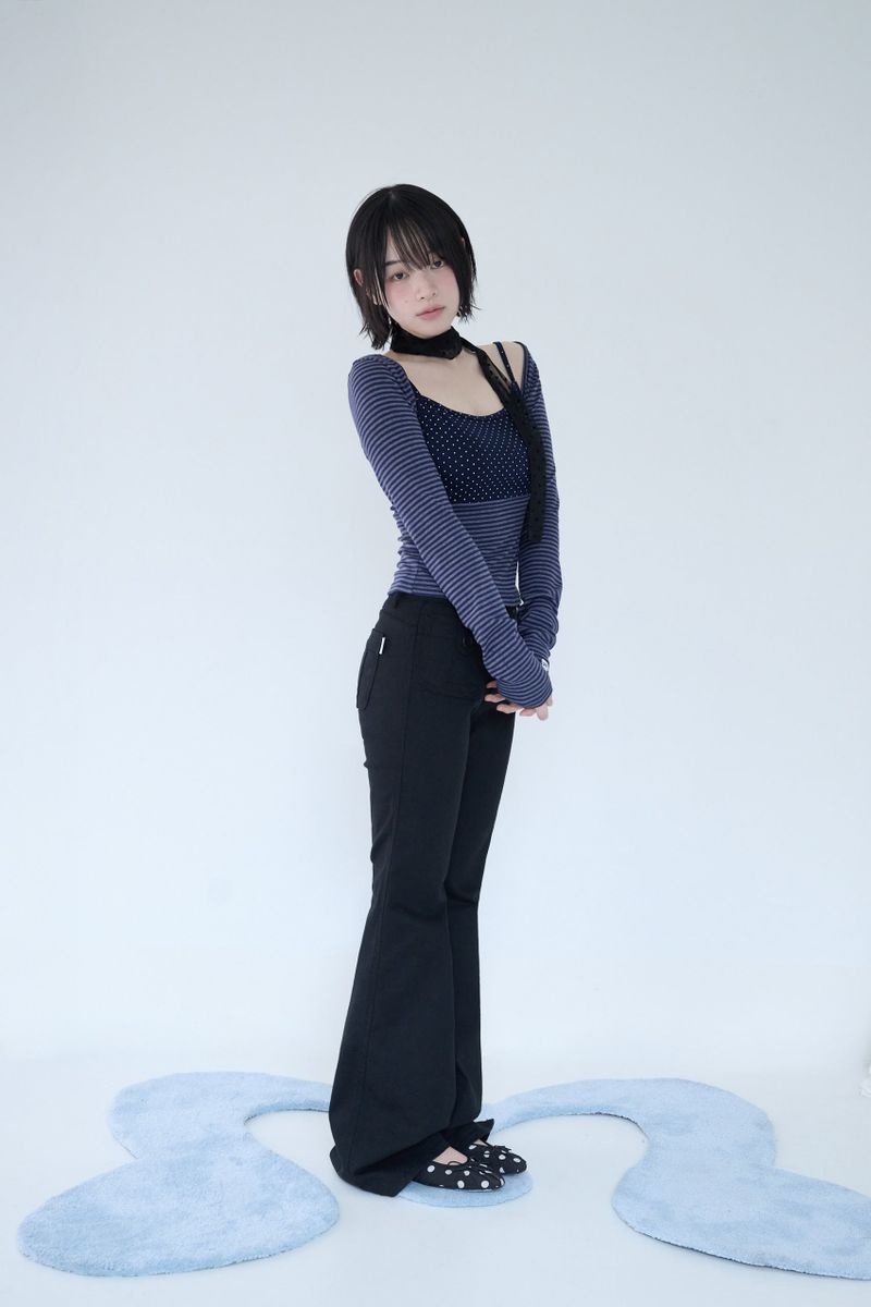 BUTTON POCKET BOOTCUT PT BLACK