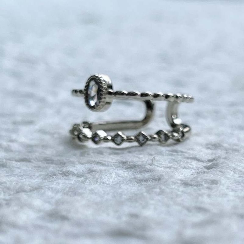 Twin Line Crystal Ring