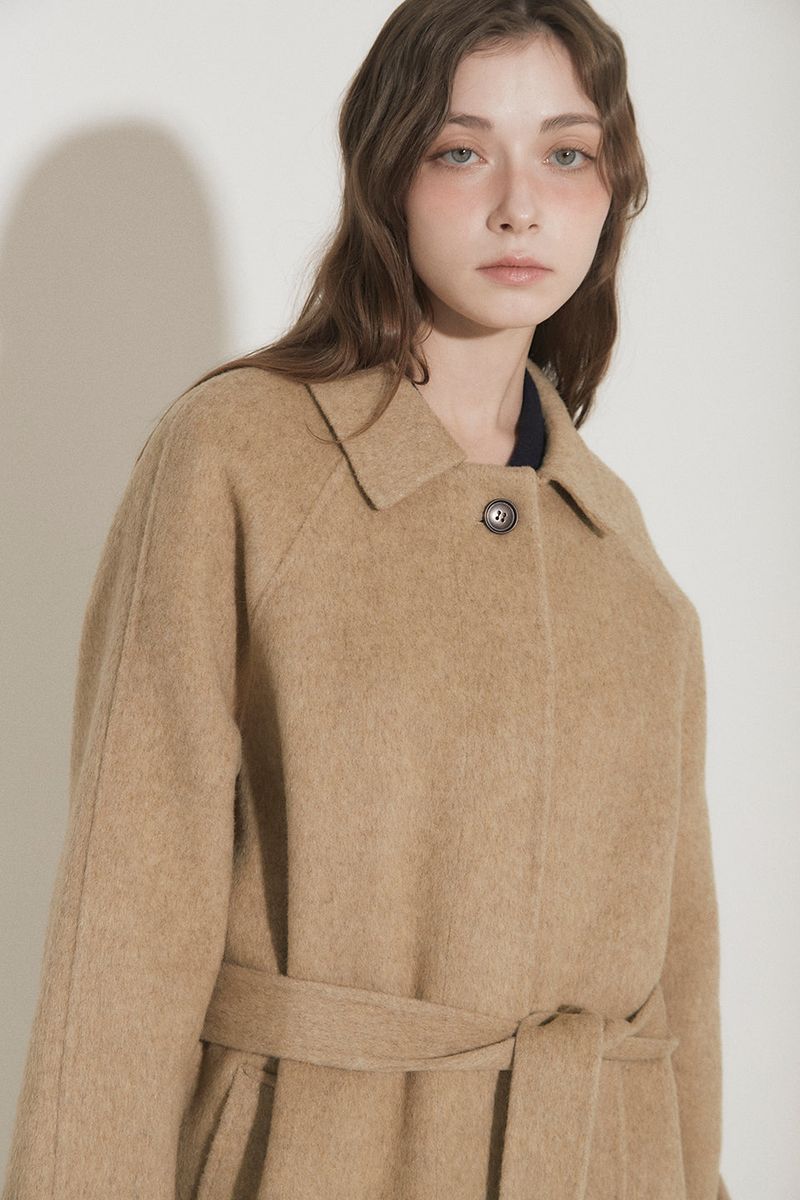 WOOL BALMACAAN COAT [BROWN]