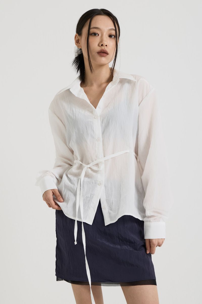 vadefy（ベイディフィー）の「Sheer String Blouse, White（Tops）」