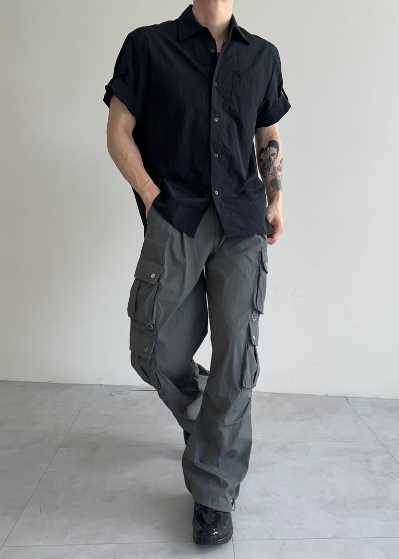 nylon suit pocket pants(2colors)