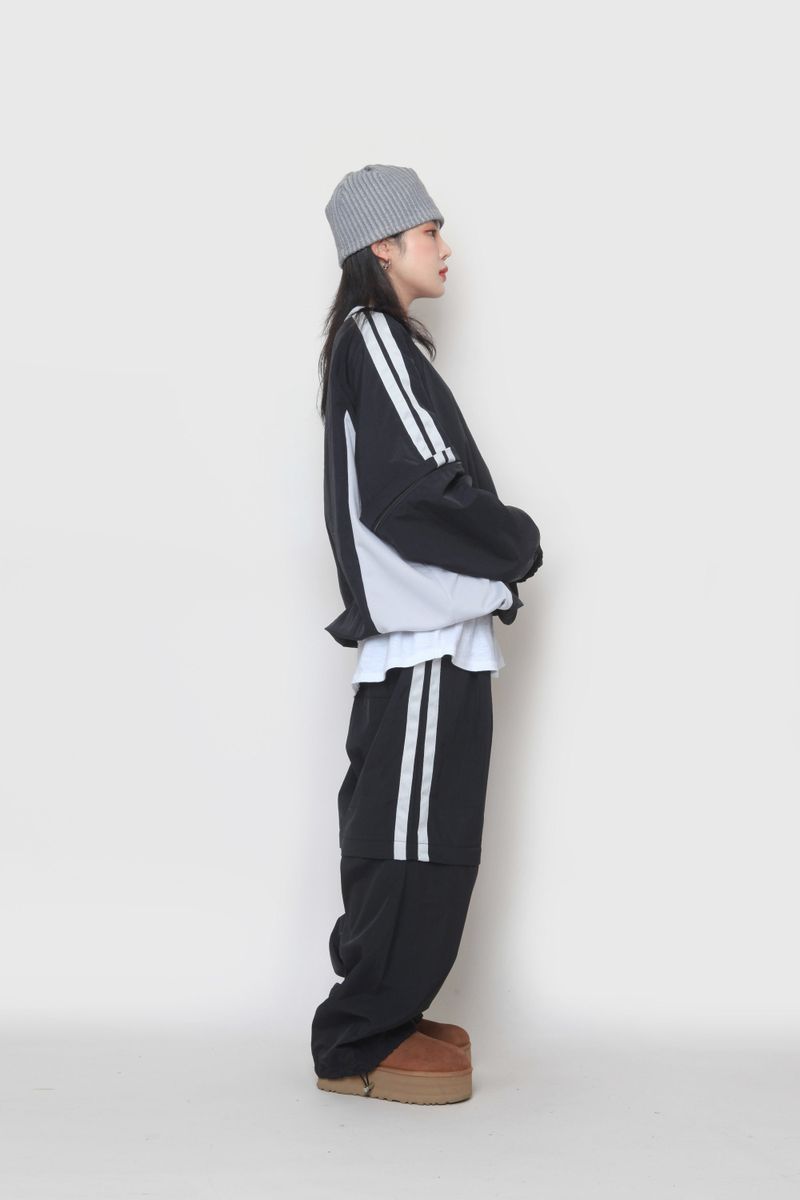 two-way nylon sweatshirt
