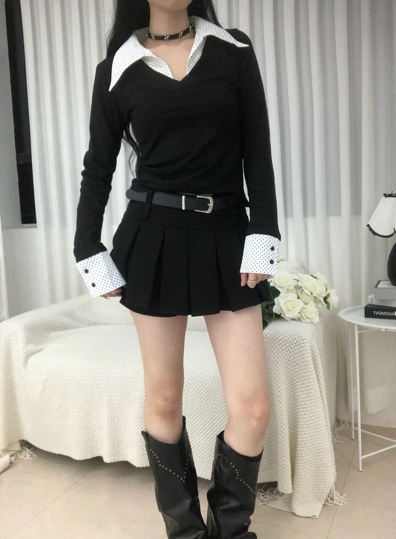 Black Dot Shirt Layered T-Shirt