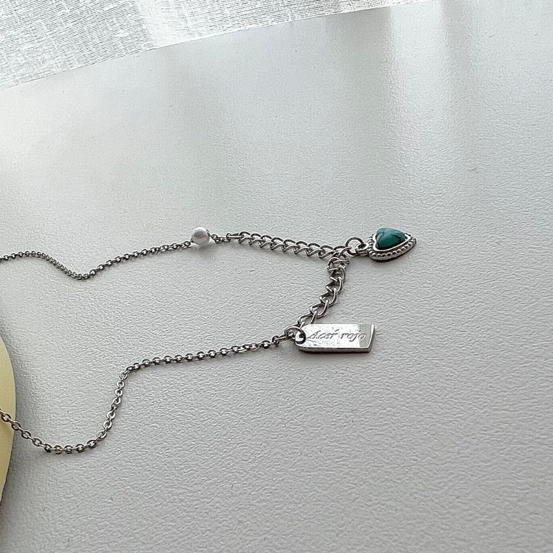 step turquoise gemstone color heart resort necklace