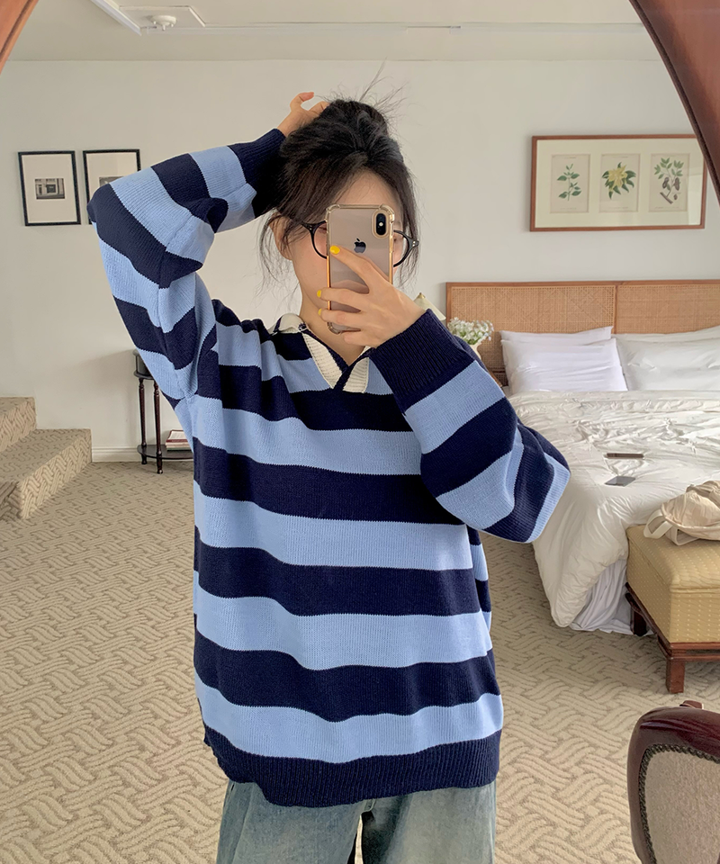 Bold Stripe Collar Knit
