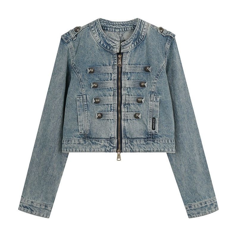 Eira Military Button Denim Jacket