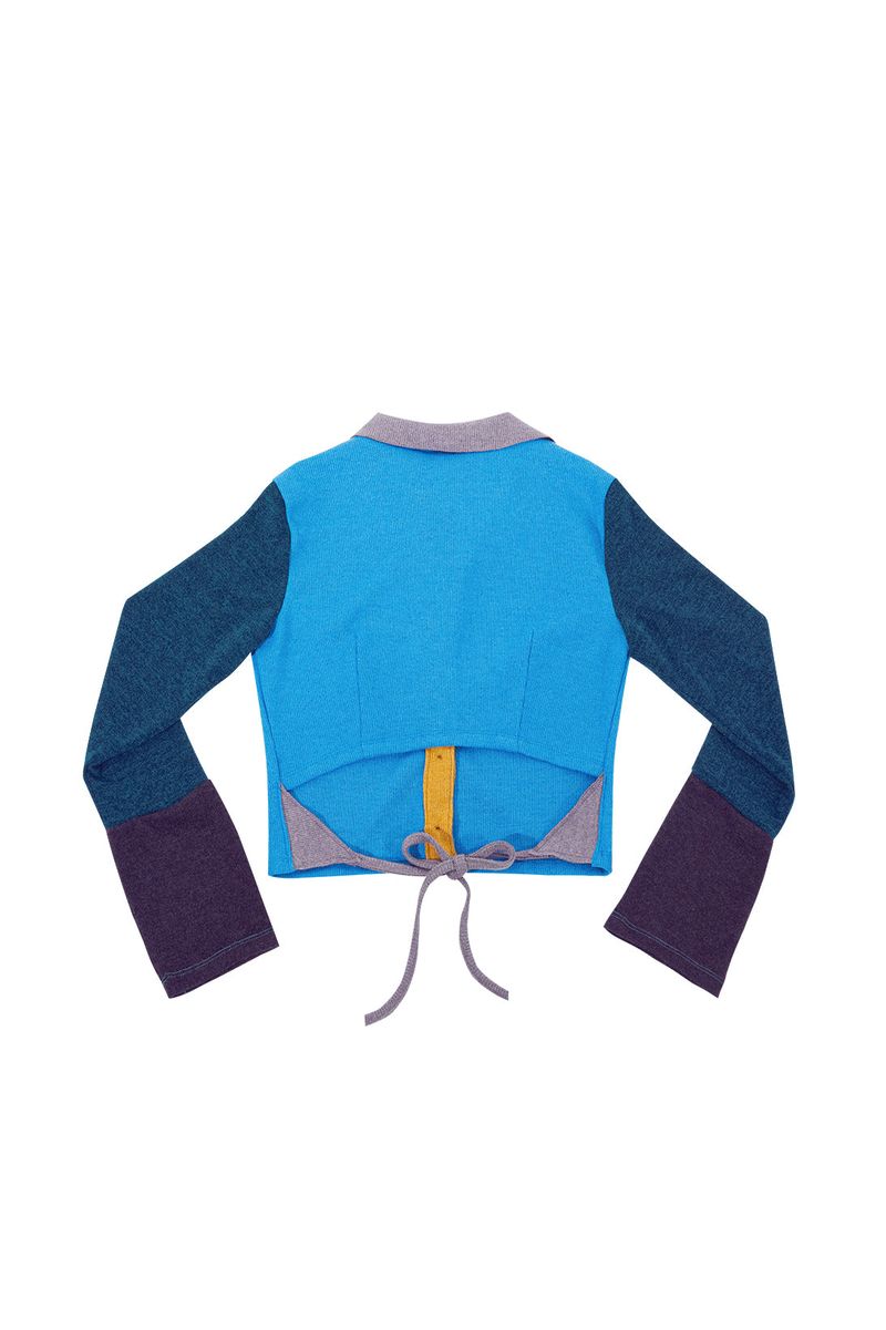 MULTICOLOR KNIT SHIRT # BLUE