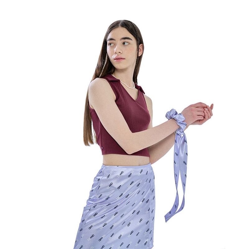 TUOMIO（トゥオミオ）の「ロゴプレイスカーフスクランチ / Logo Play Scarf Scrunch [B&W Logo]（Hair Accessories）」