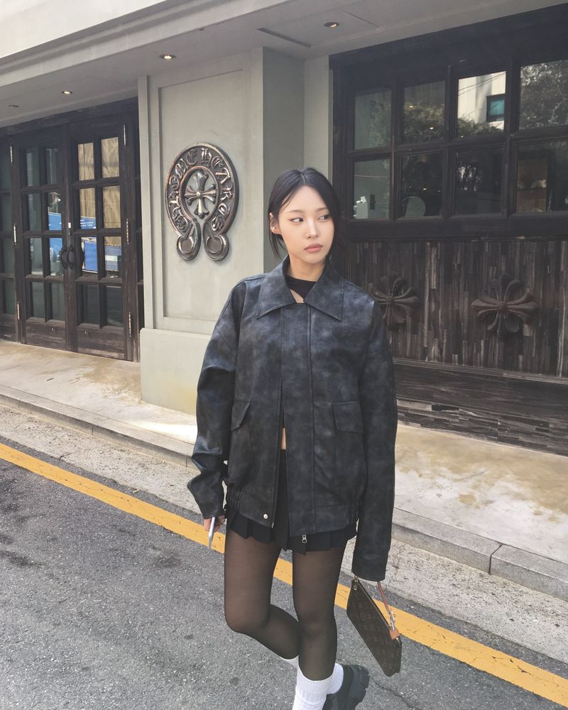 [Made] Rene leather jacket -black