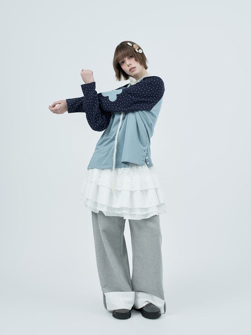 leo lace can-can skirt / white