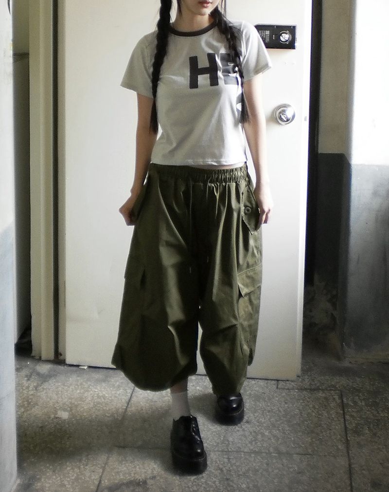 Neyo two-way string cargo Bermuda pants