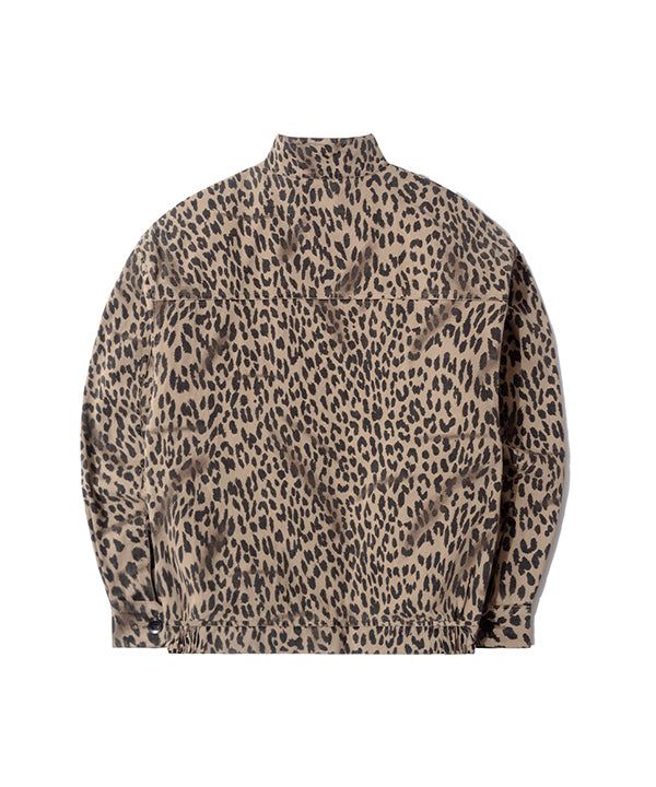 MF Washed Leopard Harrington Jacket (Beige)