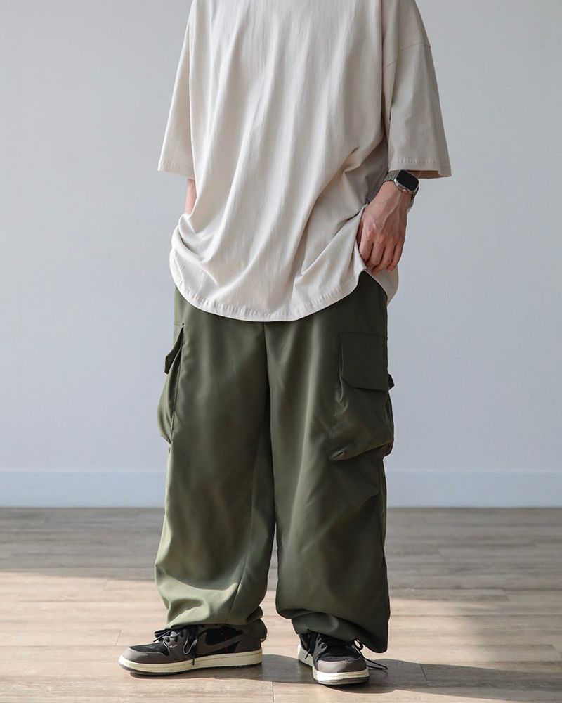 THIN WIDE CARGO PANTS